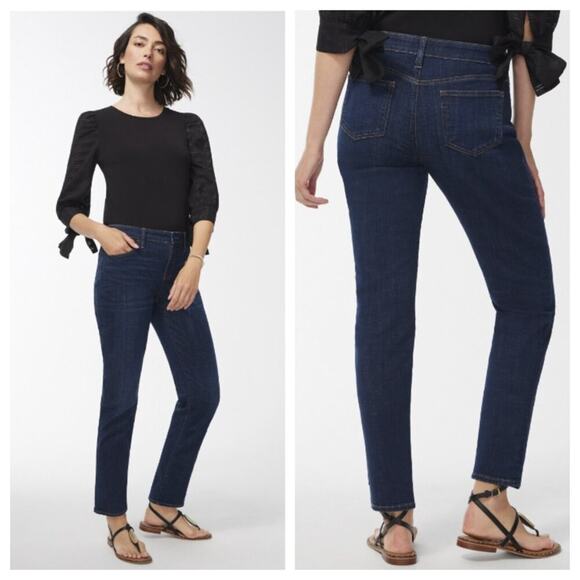 Chico's Women's So Slimming Girlfriend Slim Leg Ankle Jean Dark Wash Size 16P - Picture 1 of 9